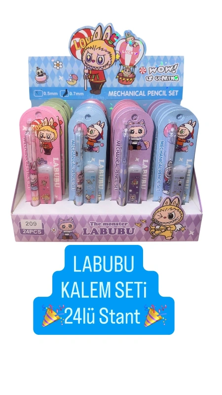 LABUBU VERSATİL KALEM SETİ / 24LÜ STANT